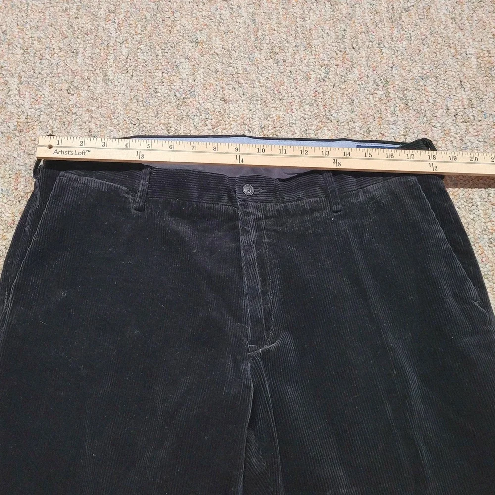 Polo Ralph Lauren Corduroy‎ Pants Mens 36x27 Black Classic Fit Cuffed Trousers